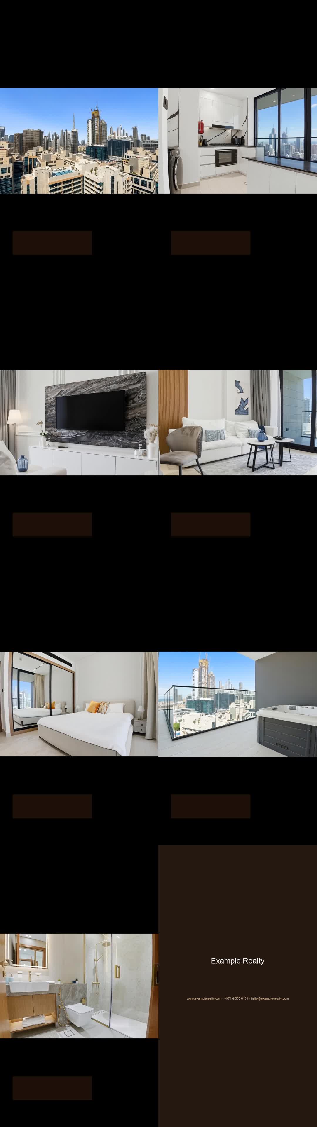 Reel contact sheet — multiple scenes from the same property